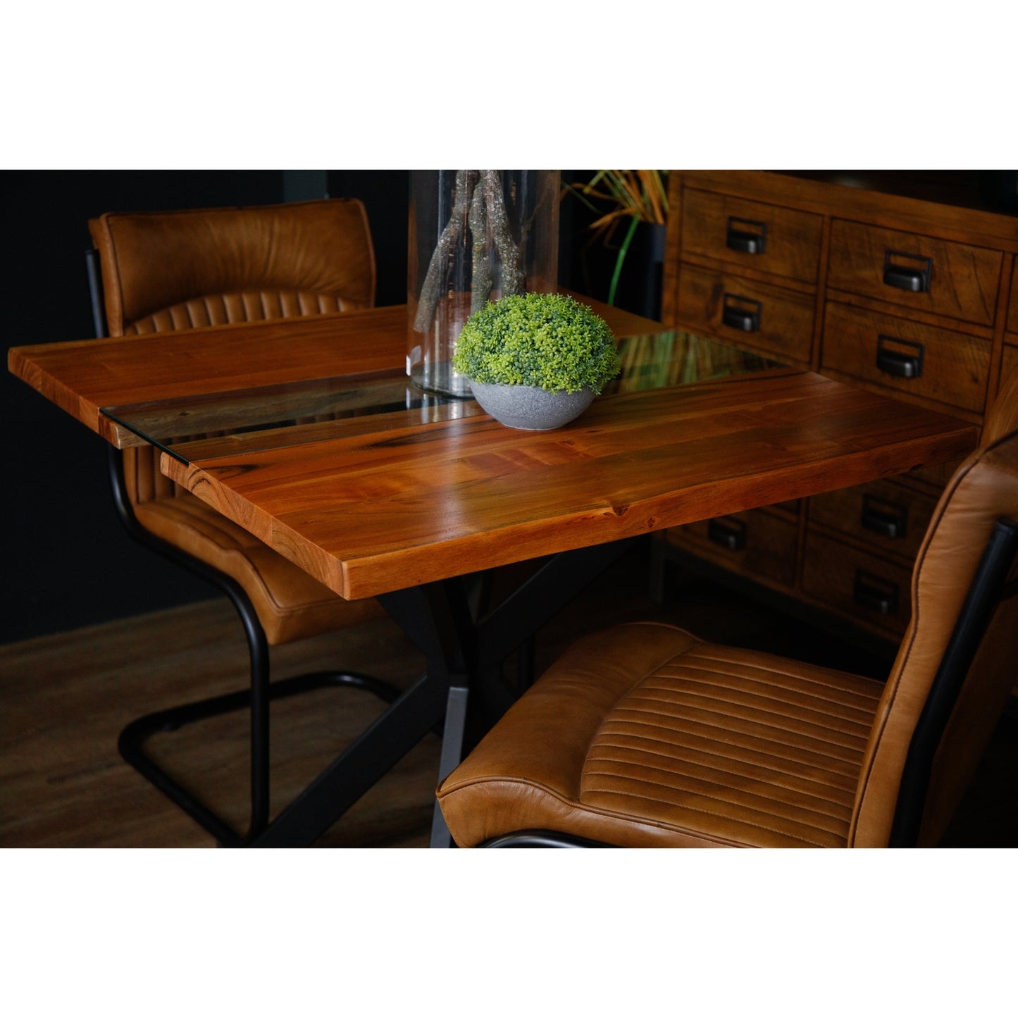 Live Edge Square River Dining Table