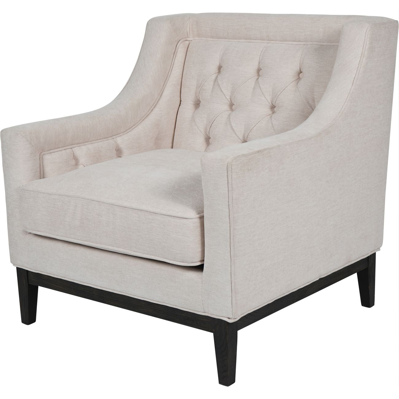 Theodore Buttoned Armchair Ivory