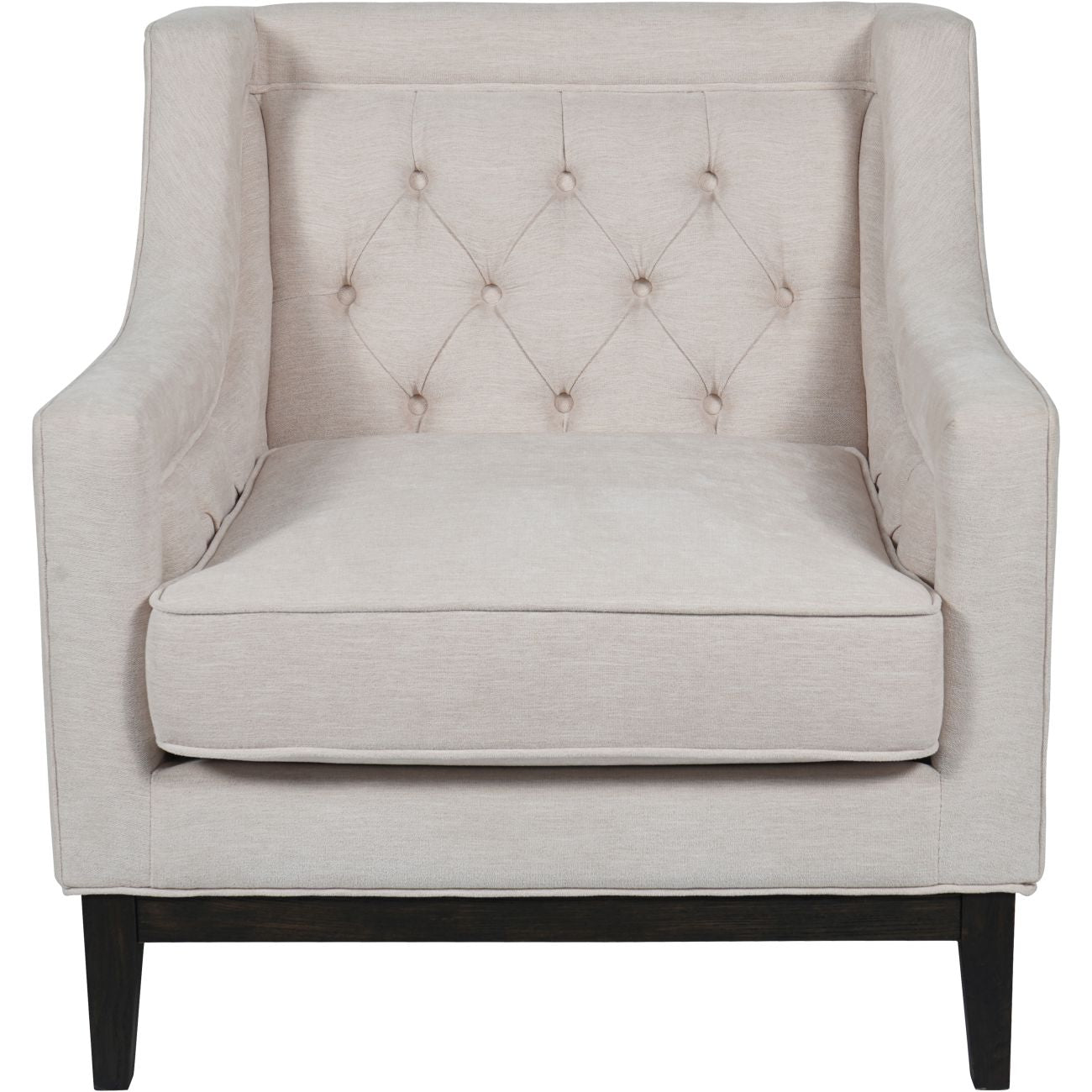 Theodore Buttoned Armchair Ivory