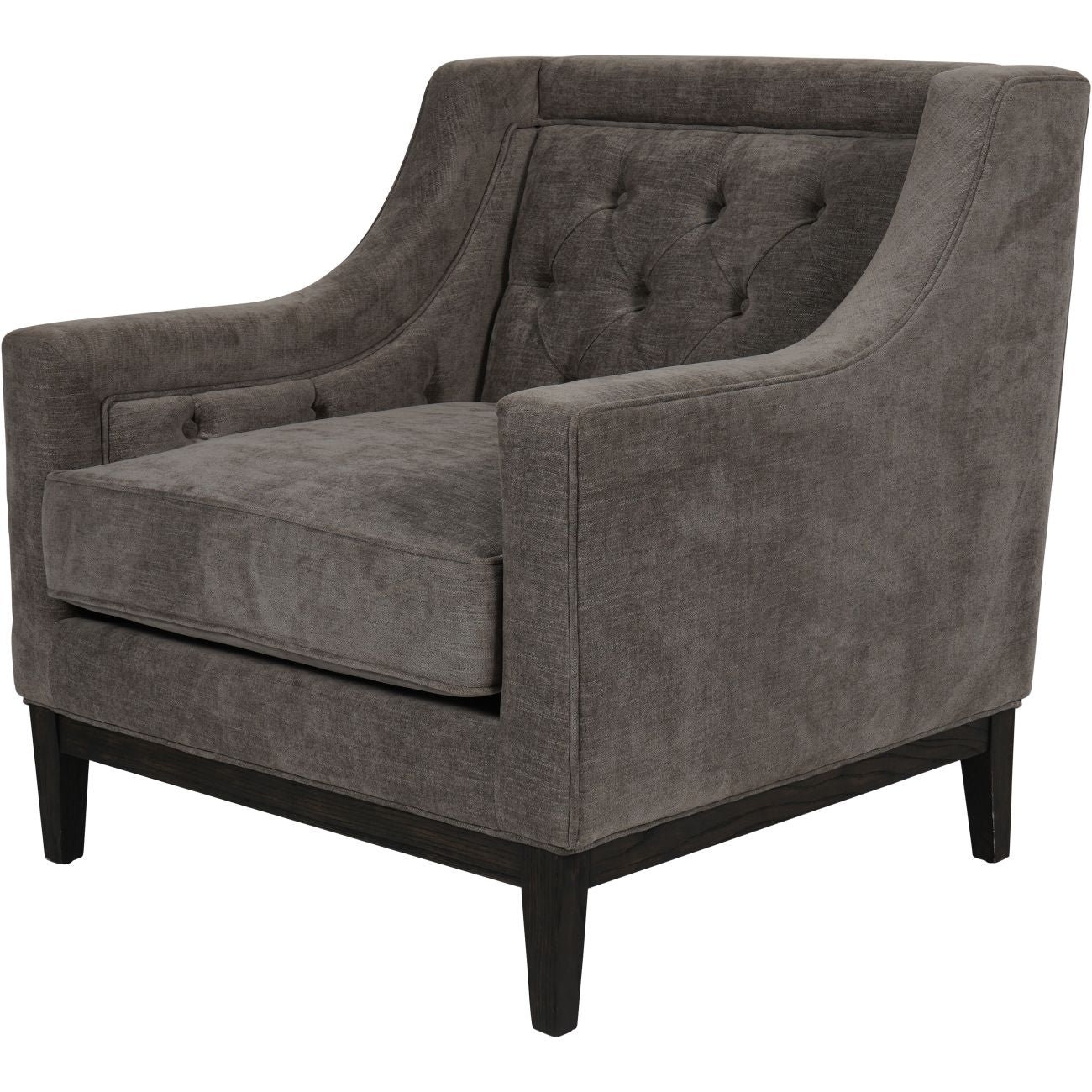Theodore Buttoned Armchair Warm Grey