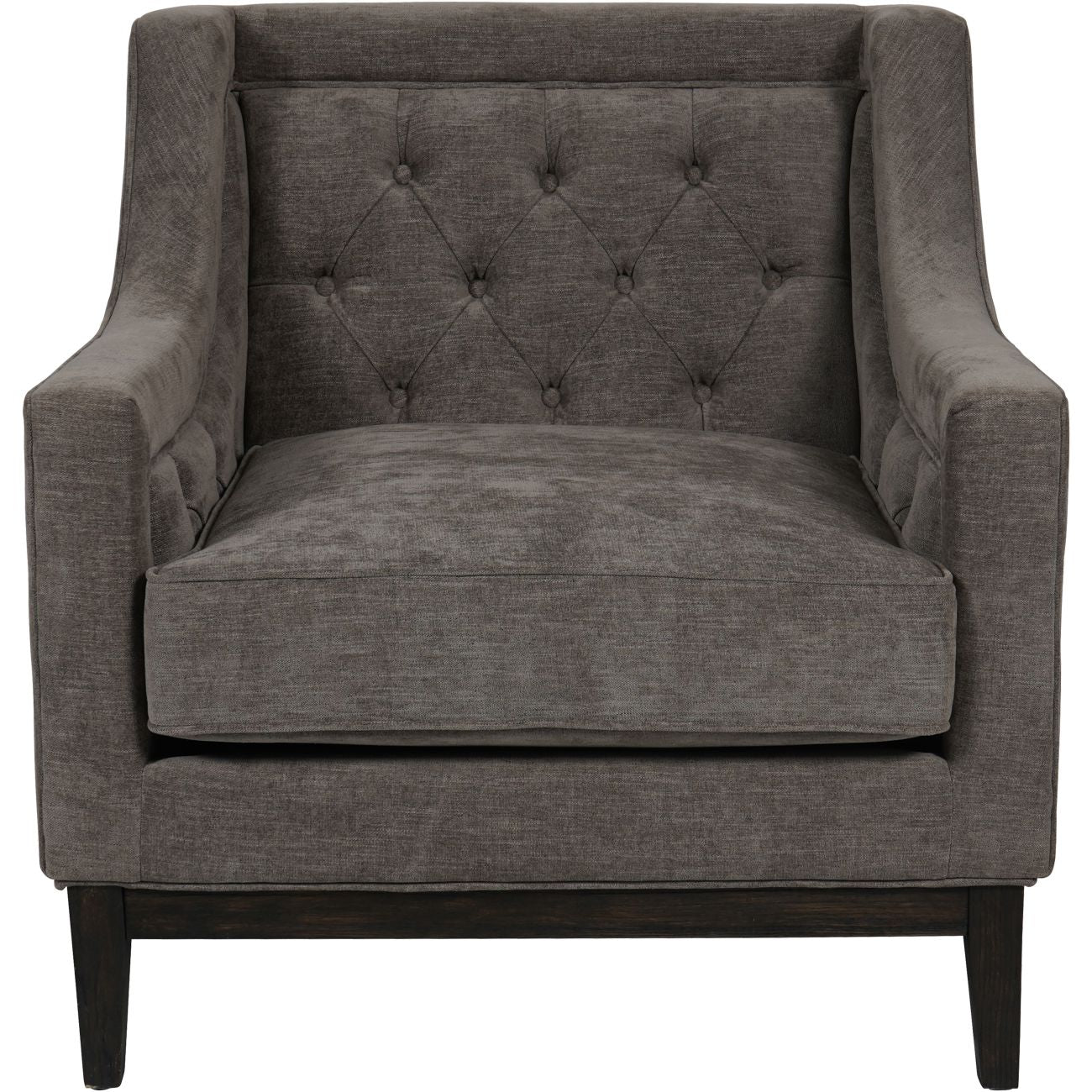 Theodore Buttoned Armchair Warm Grey