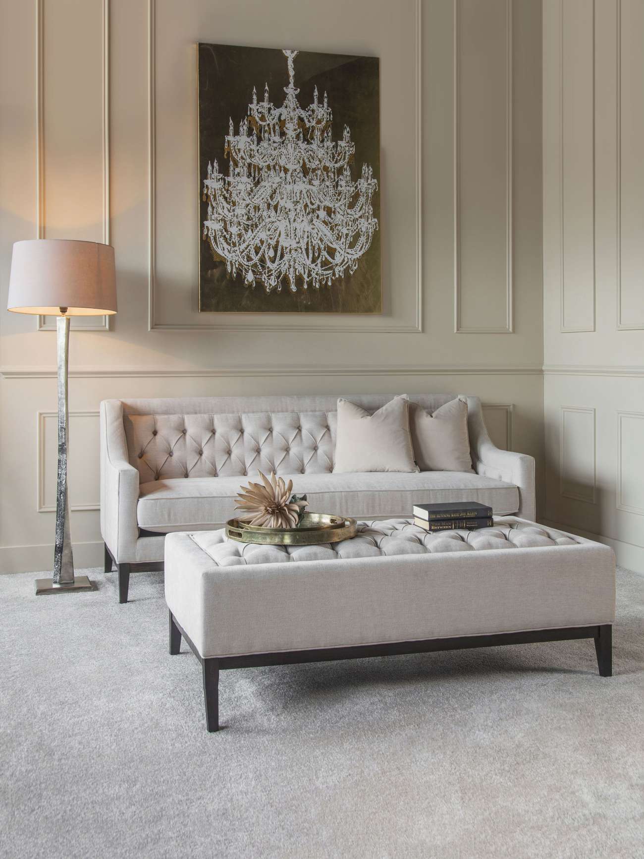 Theodore Buttoned Sofa Ivory