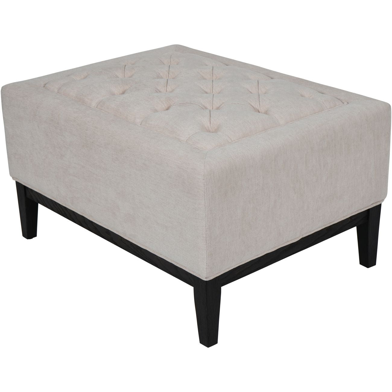 Theodore Buttoned Stool Ivory