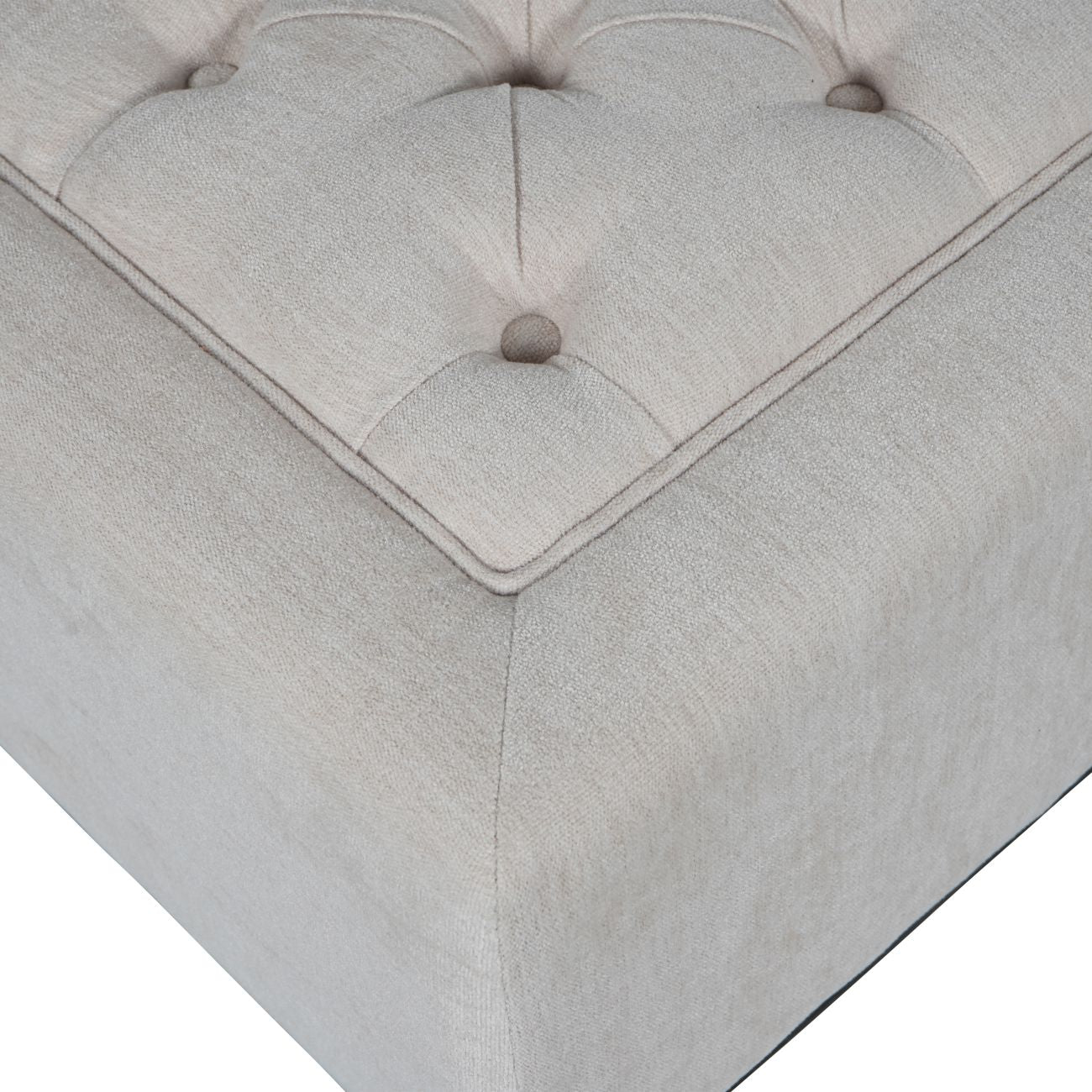 Theodore Buttoned Stool Ivory