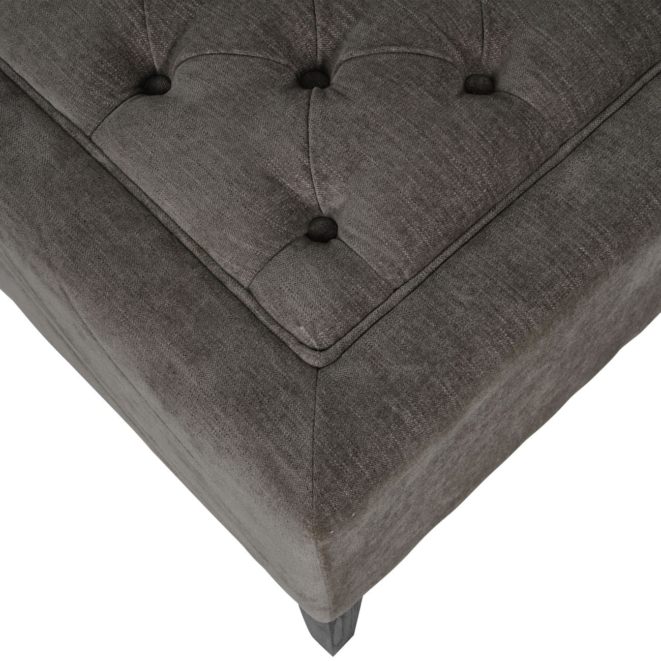 Theodore Buttoned Stool Warm Grey