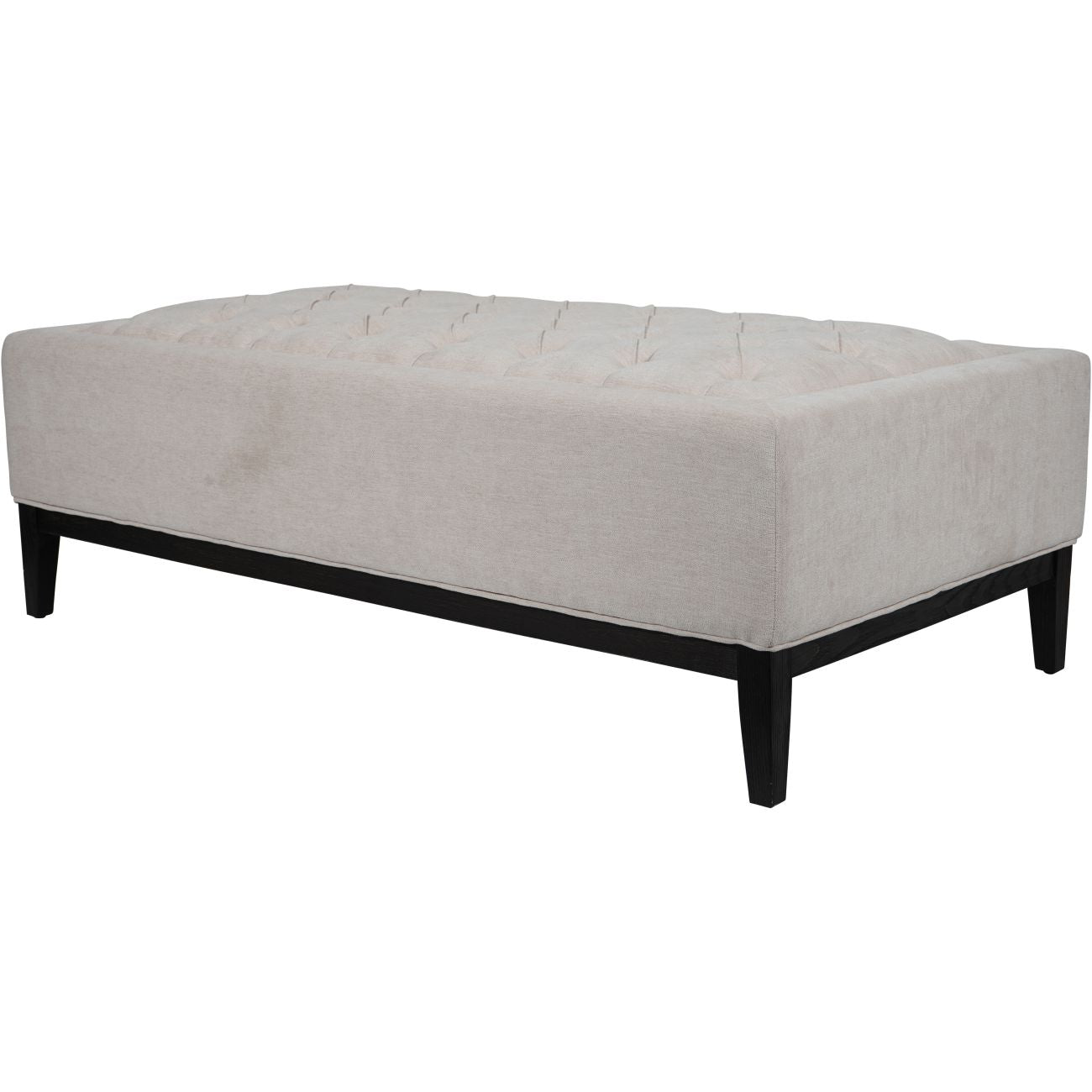Theodore Buttoned XL Ottoman Ivory