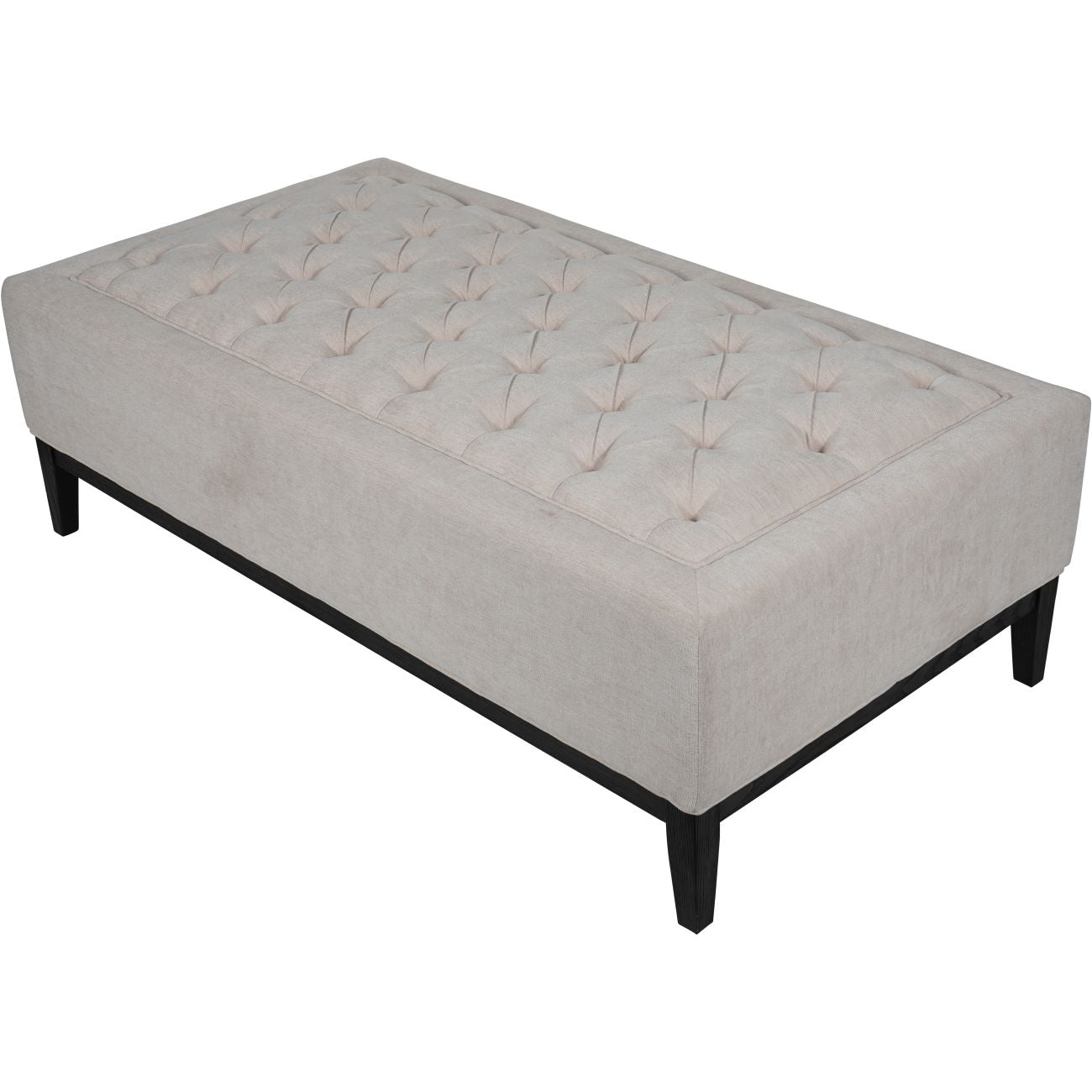 Theodore Buttoned XL Ottoman Ivory