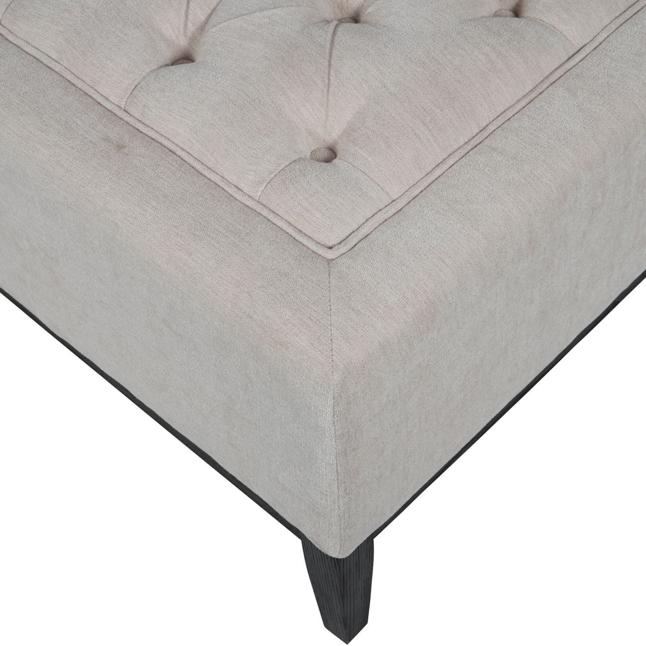 Theodore Buttoned XL Ottoman Ivory