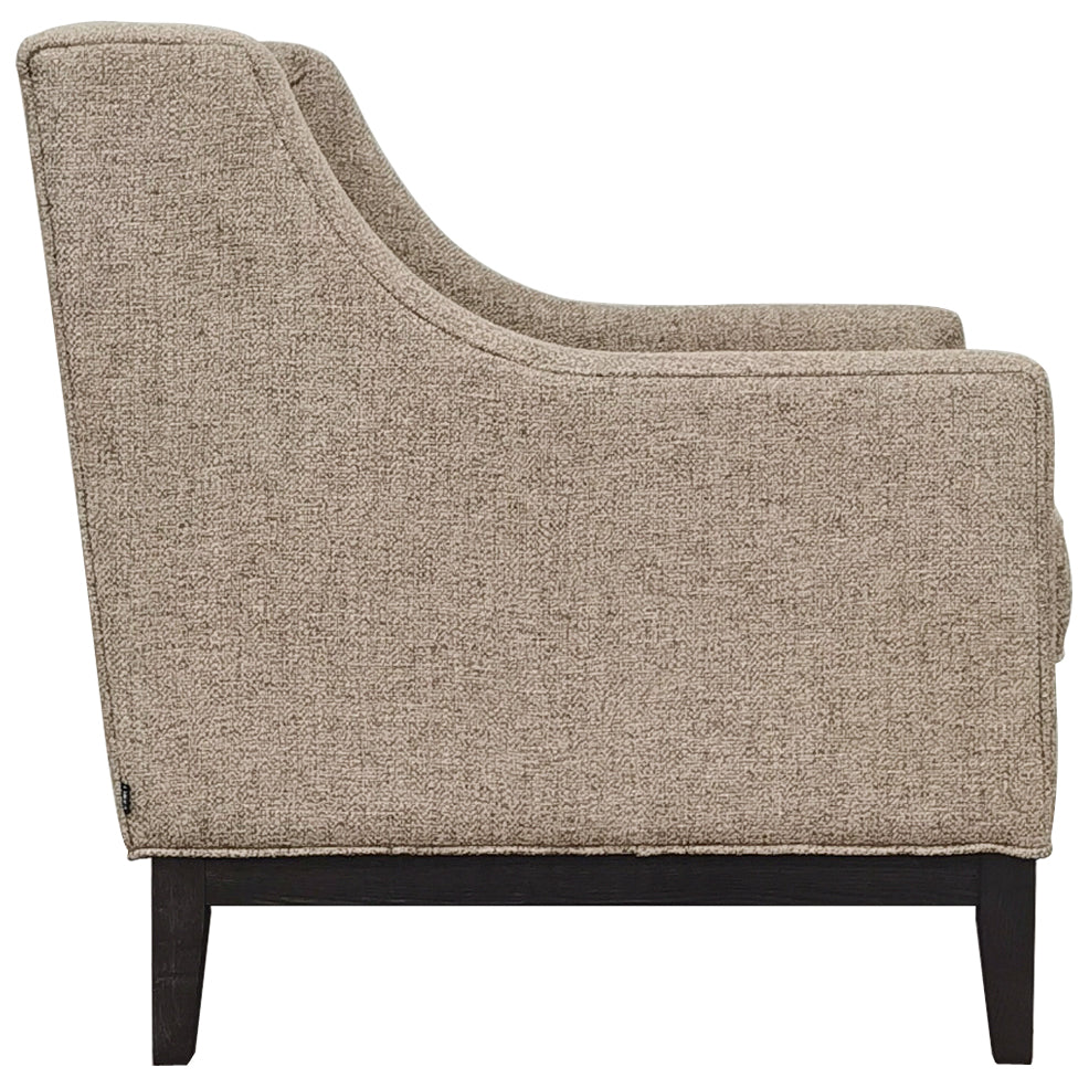 Theodore Buttoned Armchair Dark Taupe