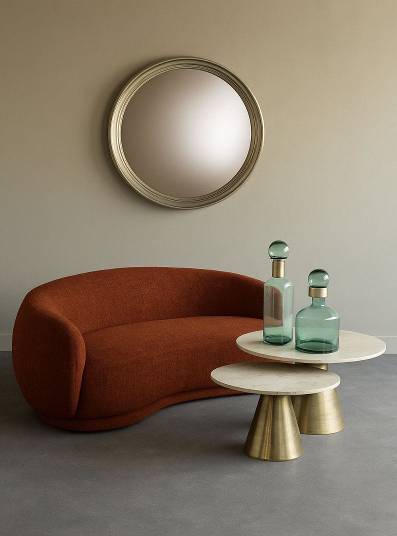 Waverley Curved Mini Sofa Terracotta