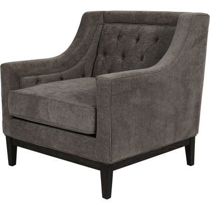 Theodore Buttoned Armchair Warm Grey