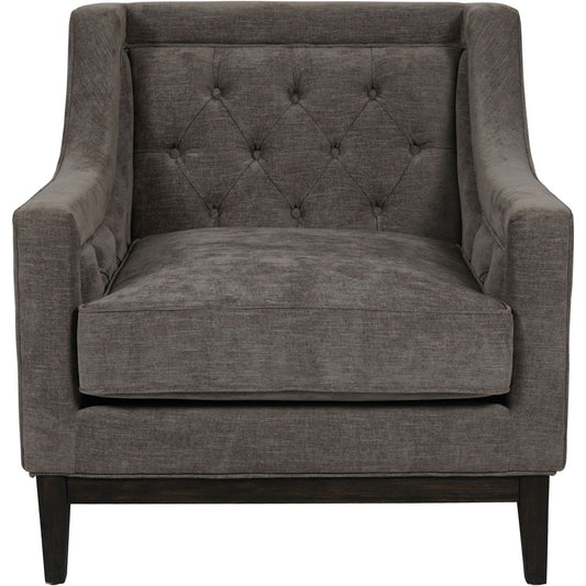 Theodore Buttoned Armchair Warm Grey