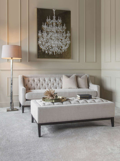 Theodore Buttoned Sofa Ivory