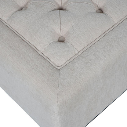 Theodore Buttoned Stool Ivory