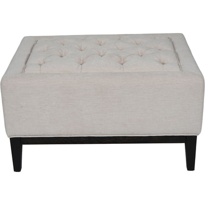 Theodore Buttoned Stool Ivory