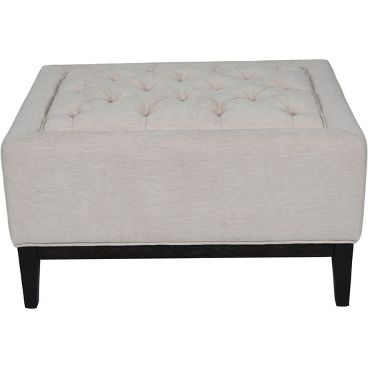 Theodore Buttoned Stool Ivory
