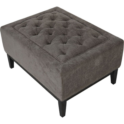 Theodore Buttoned Stool Warm Grey