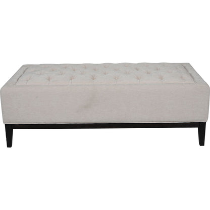 Theodore Buttoned XL Ottoman Ivory