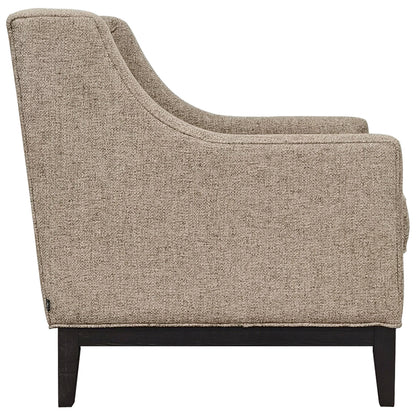 Theodore Buttoned Armchair Dark Taupe
