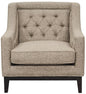 Theodore Buttoned Armchair Dark Taupe