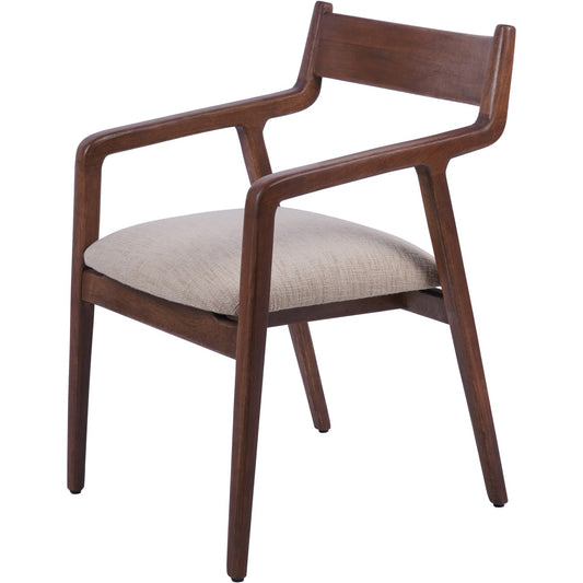 Monterey Wooden Upholstered Dining Chair Beige (x2)