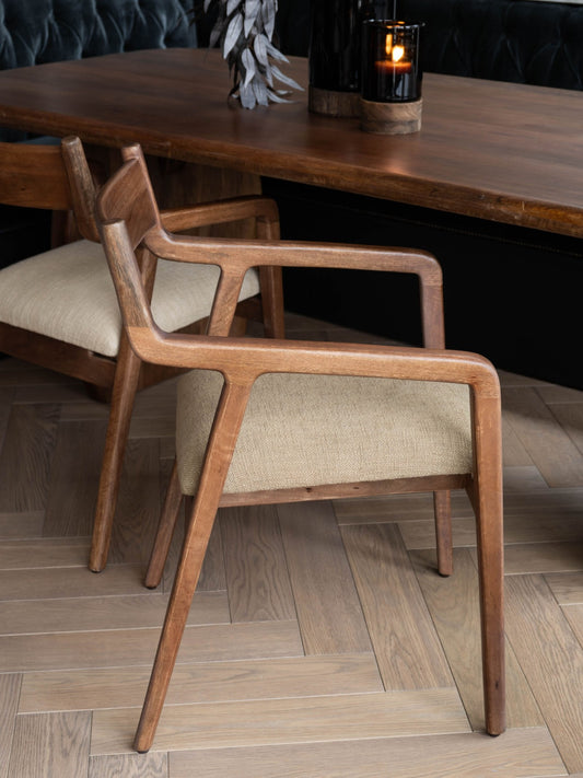 Monterey Wooden Upholstered Dining Chair Cappuccino (x2)